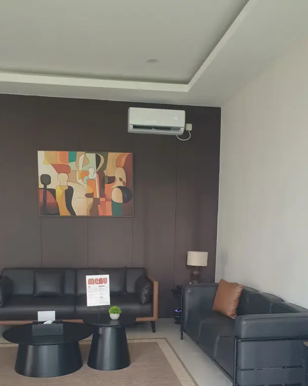 Lounge with leather sofas