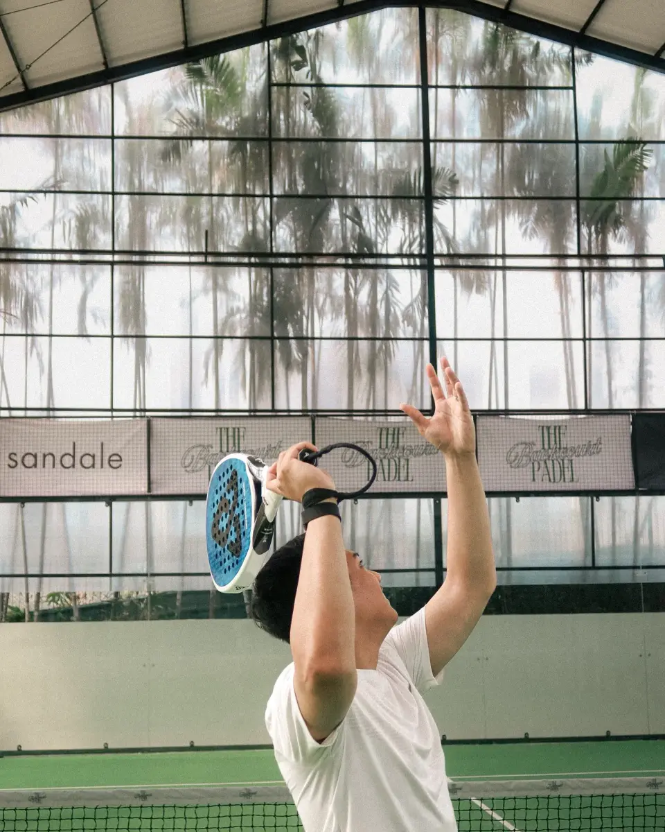A player serving